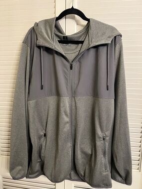 Russell Athletics Gray Full-Zip Hooded Jacket